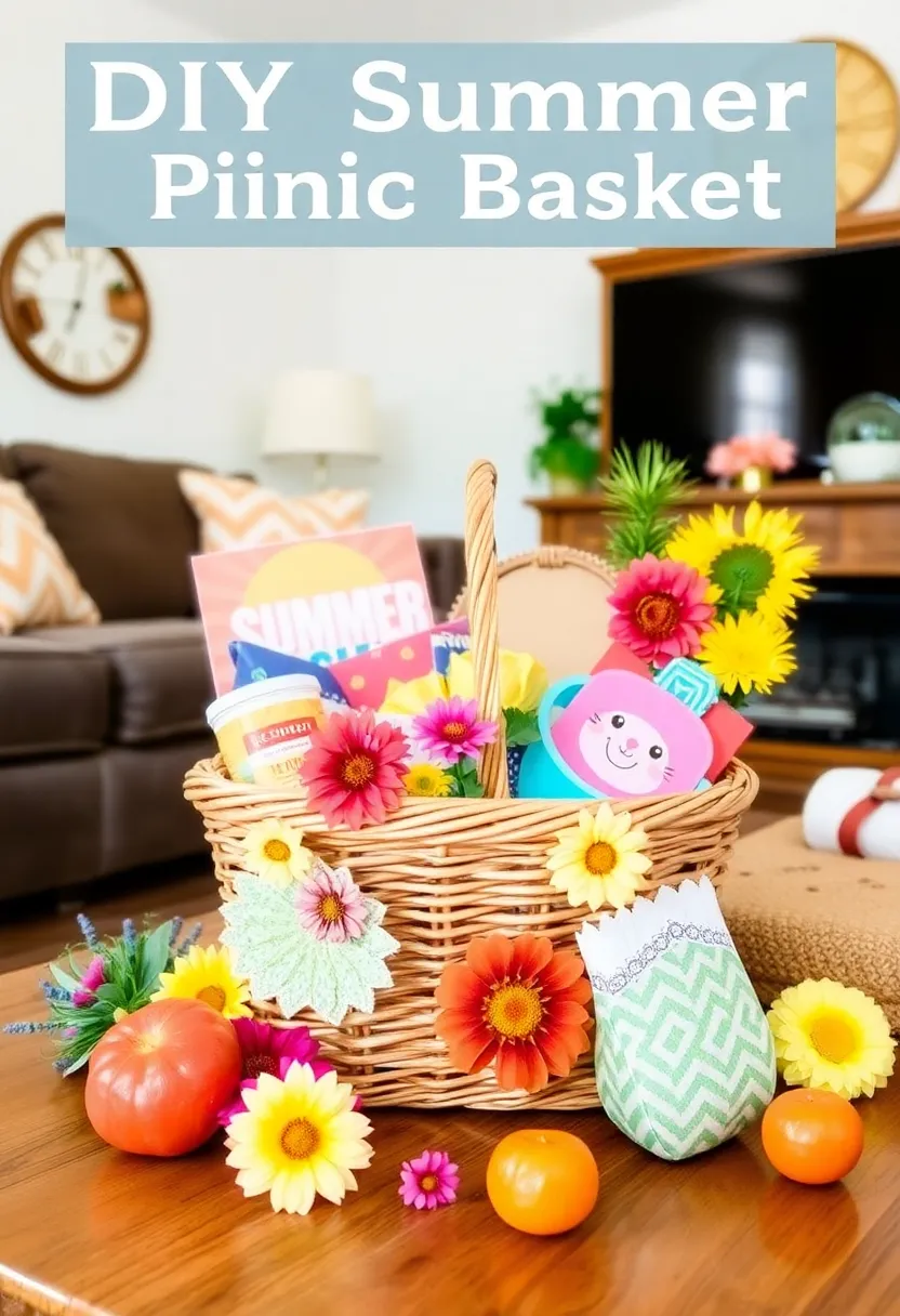 25 Affordable Summer DIY Decor Projects for Your Living Room (You Can Totally Do #11!) - 21. DIY Summer Picnic Basket