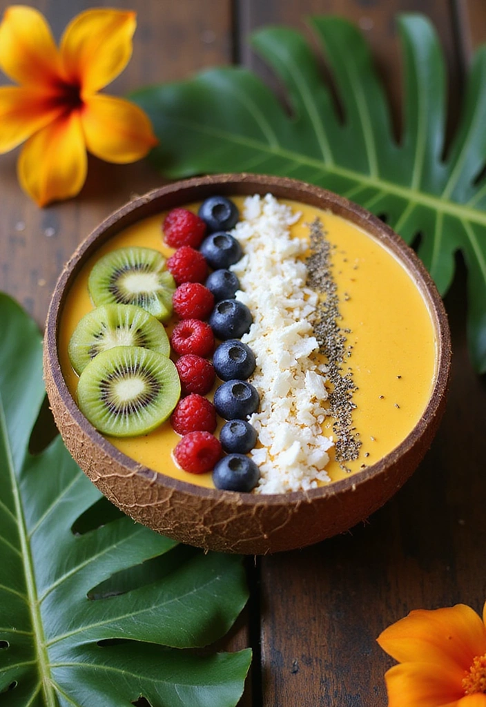 8 Coconut Water Recipes That’ll Transport You to a Tropical Paradise (Don’t Miss #2!) - 2. Tropical Coconut Smoothie Bowl