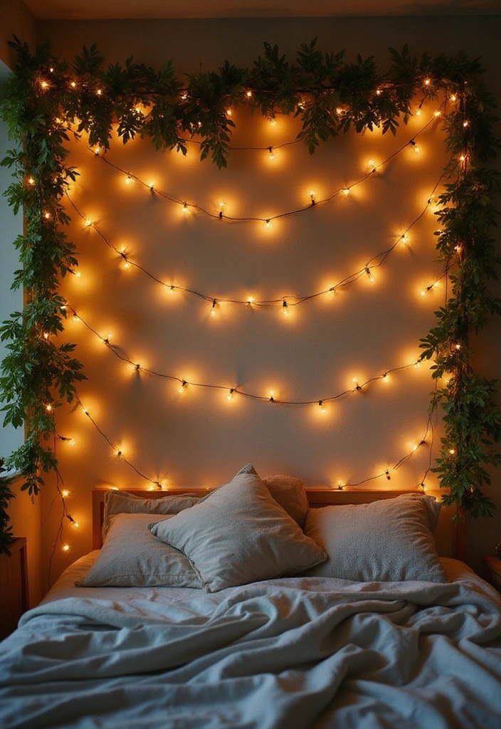25 Great Wall Decor Ideas That Will Transform Your Space (You Won't Believe #12!) - 11. String Lights for Ambiance
